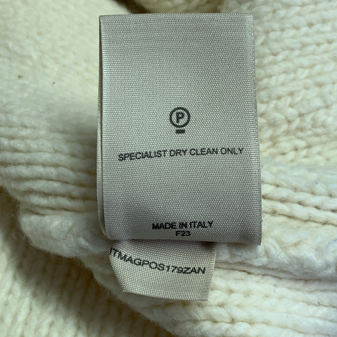 BURBERRY LONDON Size M Cream Brown Knit Merino Wool Toggle Closure Cardigan
