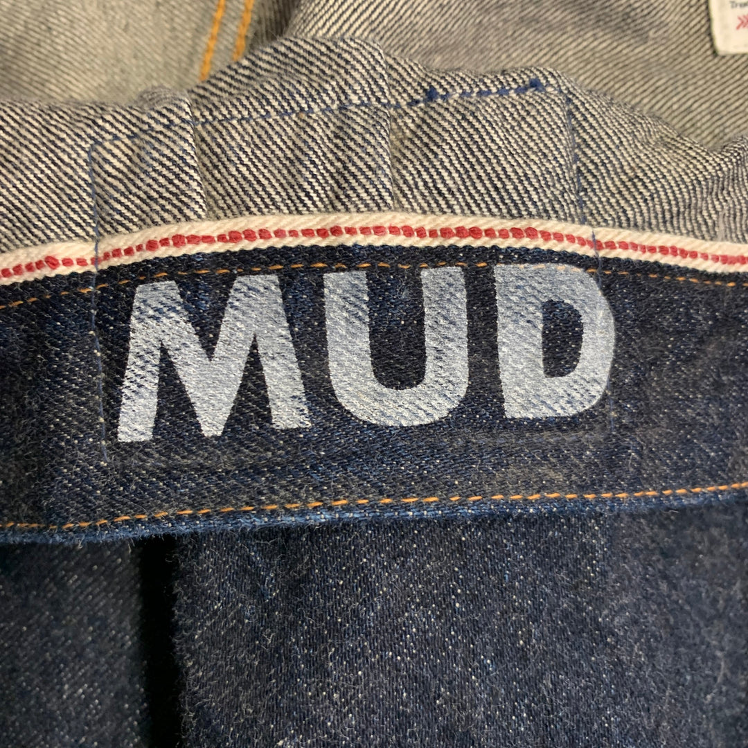 VISVIM Size M SS 101XX Raw Mud Overdye Indigo Contrast Stitch Selvedge Denim Trucker Jacket