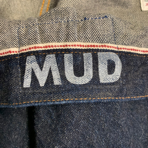 VISVIM Size M SS 101XX Raw Mud Overdye Indigo Contrast Stitch Selvedge Denim Trucker Jacket