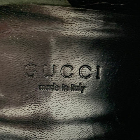 GUCCI Size 6 Guccissima Black Leather Embossed Monogram Side Zipper Boots