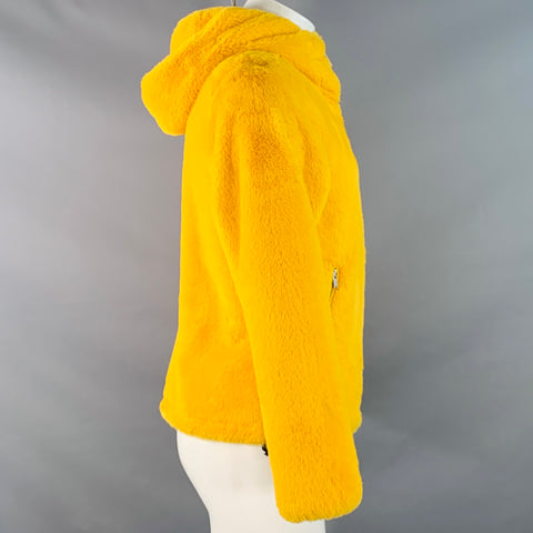 JOYRICH Size S Yellow Textured Polyester Hooded Jacket