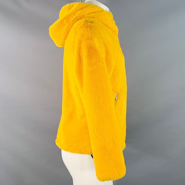 JOYRICH Size S Yellow Textured Polyester Hooded Jacket
