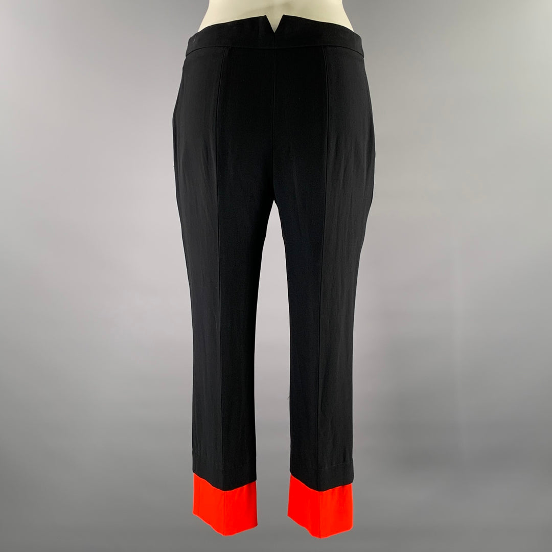 ALEXANDER MCQUEEN Size 2 Black Red Cuff Dress Pants