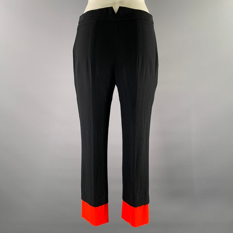 ALEXANDER MCQUEEN Size 2 Black Red Cuff Dress Pants
