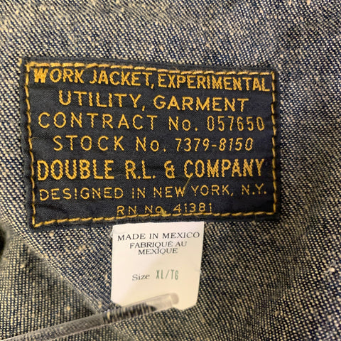 RRL by RALPH LAUREN Size XL Navy Heather Cotton Chore Overalls Jumpsuit