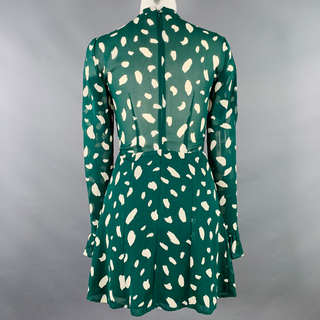 REFORMATION Size 0 Green White Viscose Abstract A-Line Dress – Sui Generis  Designer Consignment