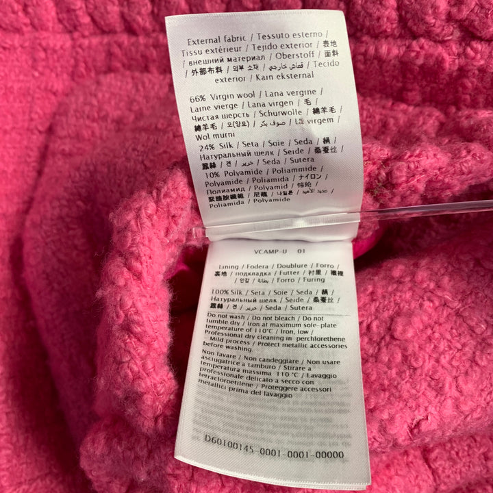 VALENTINO 2021 Size S Pink Wool Silk Tweed Oversized Jacket