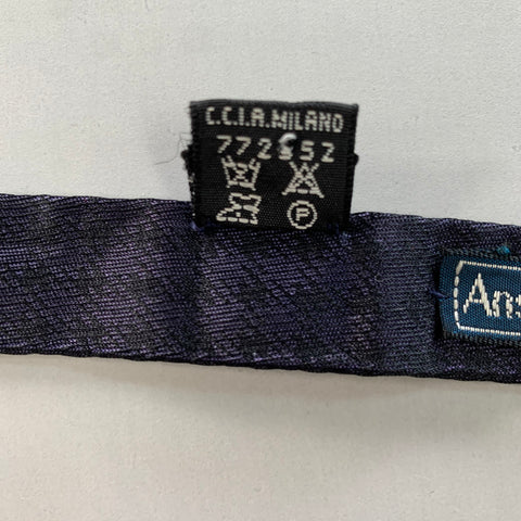 ANSELMO DIONISIO Purple Black Houndstooth Silk Bow Tie