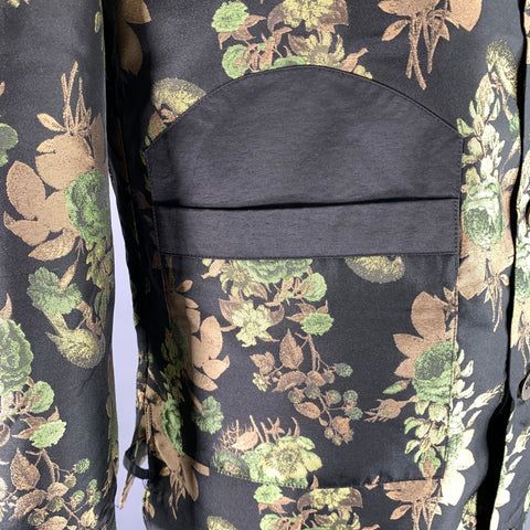 DESCENDANT OF THIEVES Size L Black Green Beige Jacquard Polyester Chore Jacket
