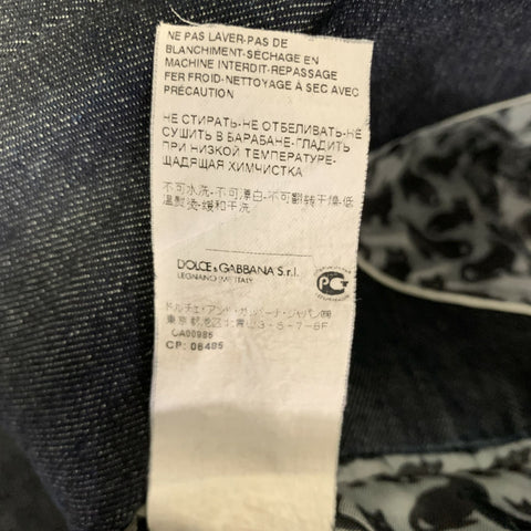 DOLCE & GABBANA Chest Size 38 Blue Indigo Denim Notch Lapel Sport Coat