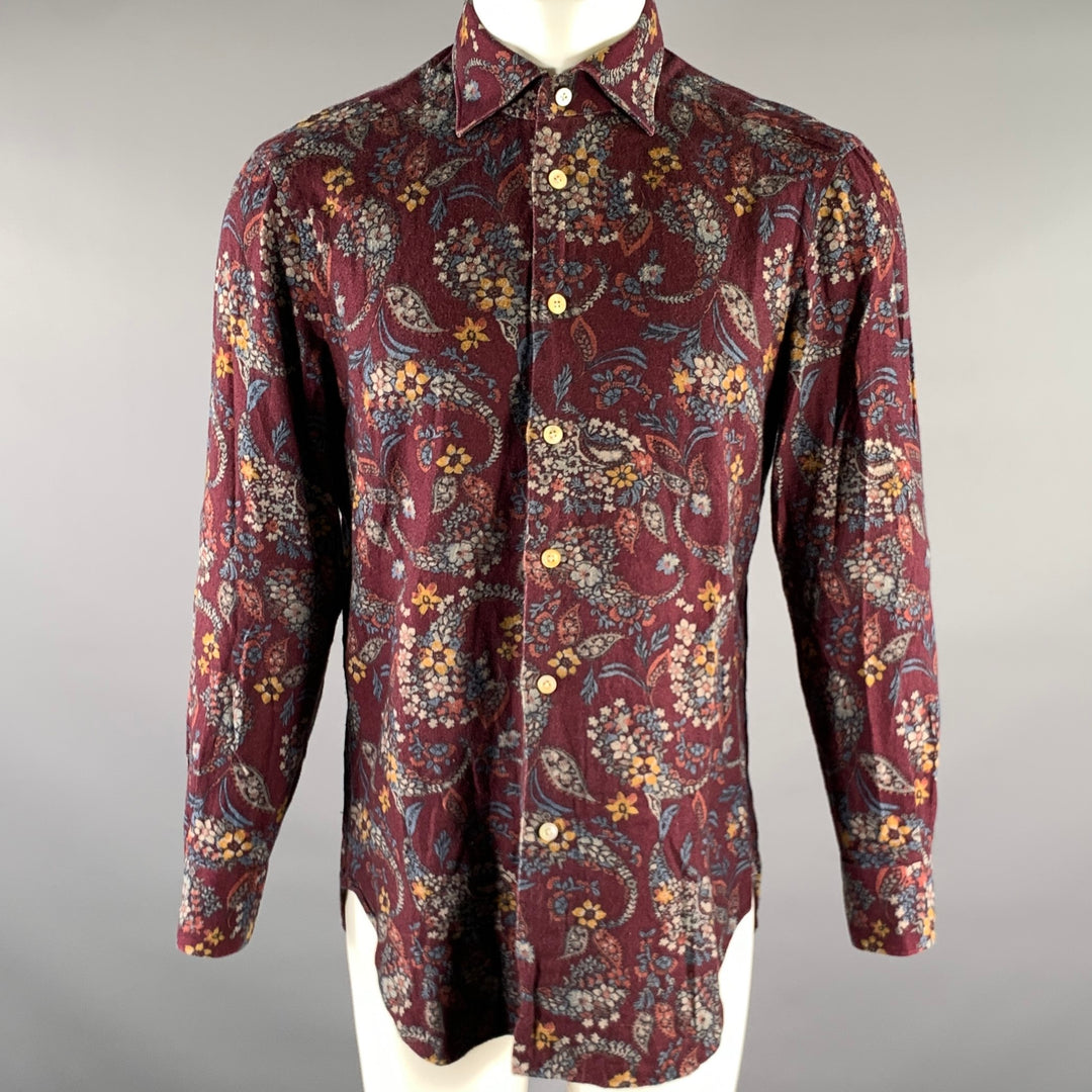 KITON Size M Burgundy Floral Long Sleeve Shirt – Sui Generis Designer  Consignment
