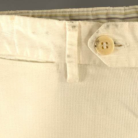 CANALI Size 30 Cream Corduroy Cotton Casual Pants
