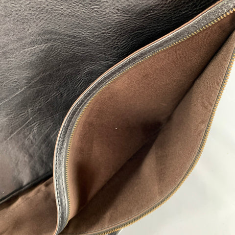 JOHN VARVATOS Black Leather Overlay Cross Body Bag