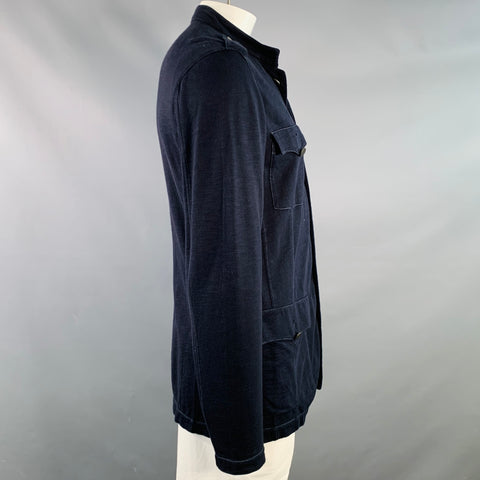 JOHN VARVATOS STAR USA Size L Navy Cotton Epaulets Jacket