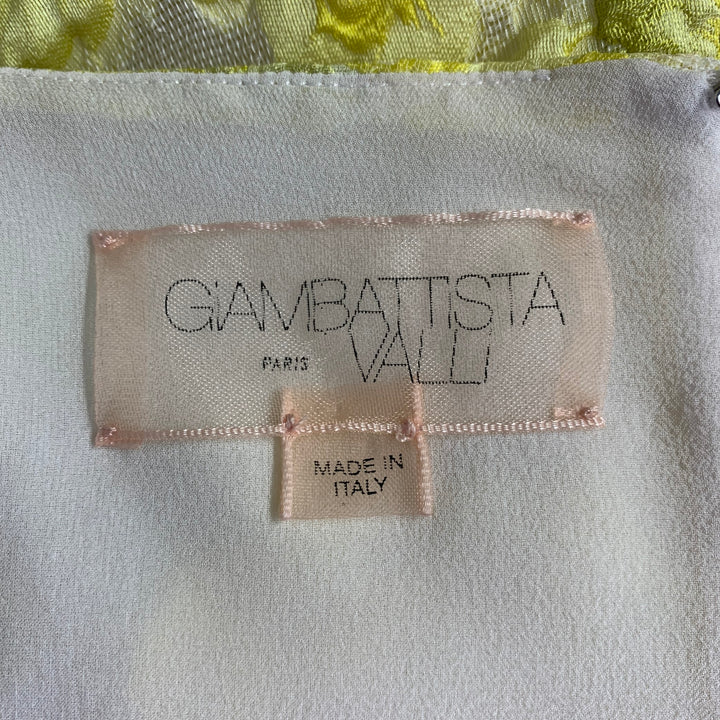 GIAMBATTISTA VALLI Size S Yellow Beige Polyester Blend Floral Sleeveless Dress