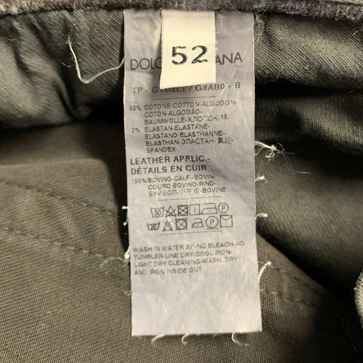 DOLCE & GABBANA Size 36 Black Cotton Blend Jean Cut Casual Pants