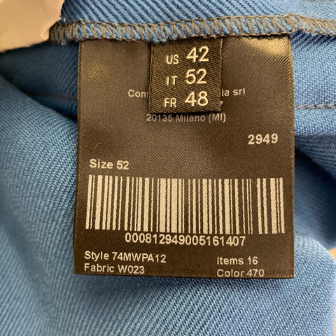 CALVIN KLEIN 205W39NYC Size L Blue Orange Stripe Wool Flat Front Dress Pants