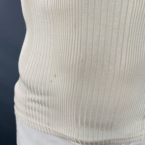 PS by PAUL SMITH Size L Cream Rib Knit Polyamide Crew Neck T-shirt