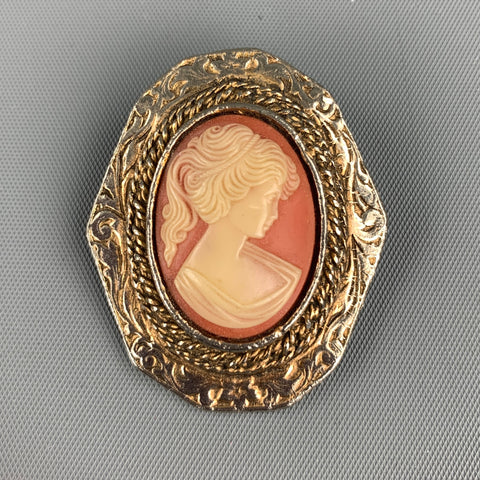 Broche pendentif camée ton or VINTAGE