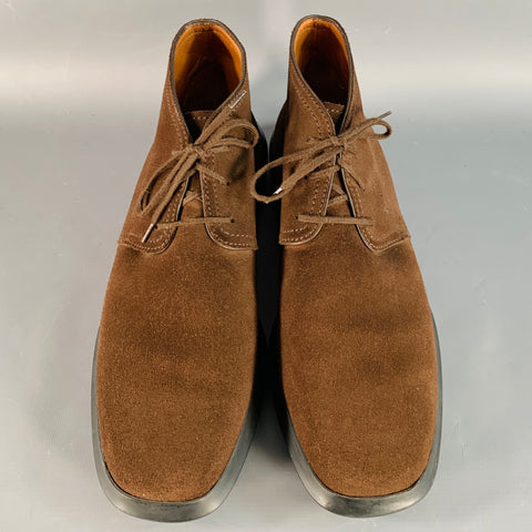 TOD'S Size 7.5 Brown Suede Ankle Lace-Up Chukka Boots