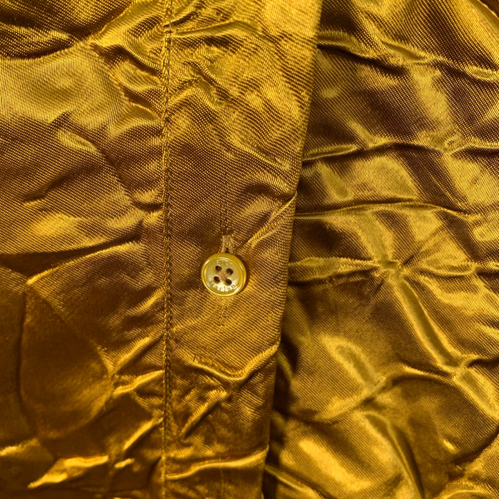 SIES MARJAN Size M Gold Viscose Wrinkled One Pocket Button Up Shirt