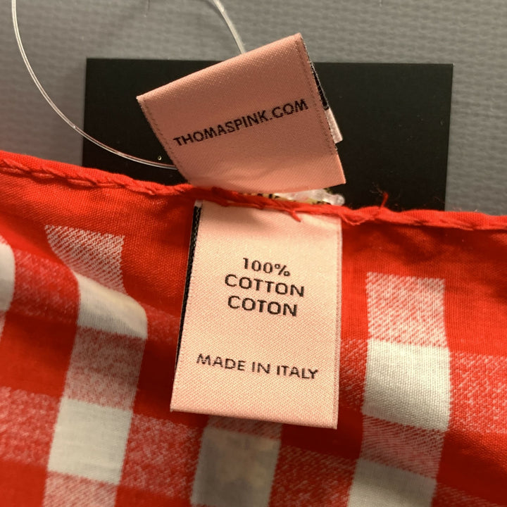 PINK Red White Checkered Cotton Pocket Square