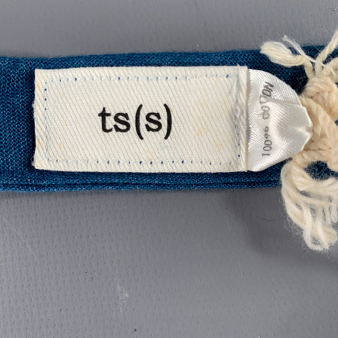 TS (S) Indigo Wrinkled Cotton Tie
