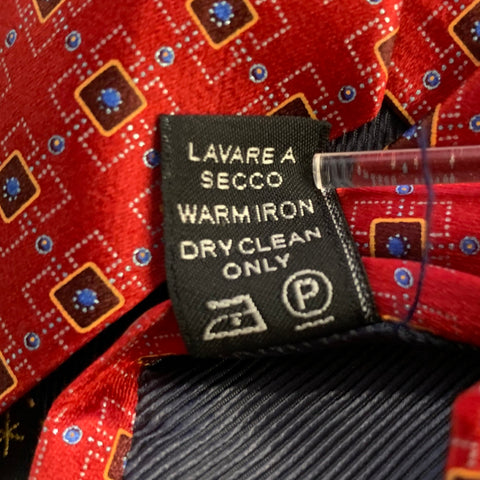 ERMENEGILDO ZEGNA One Size Red Blue Silk Tie