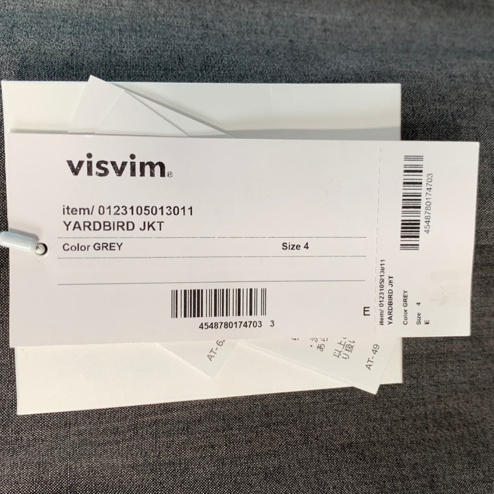 VISVIM Size L Yardbird Grey Wool Linen Notch Lapel Sport Coat