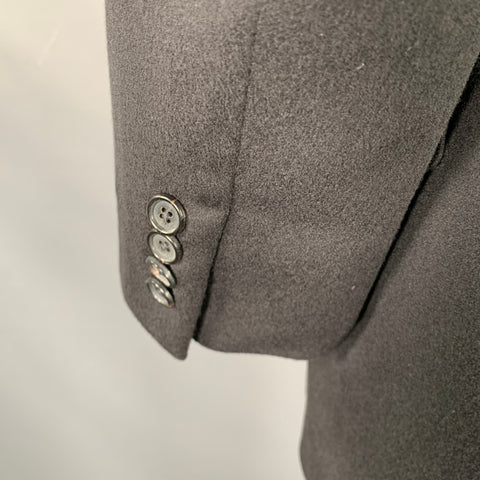 BROOKS BROTHERS Size 46 Black Cashmere Single Breasted Sport Coat