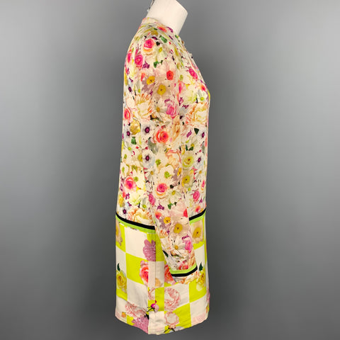 MSGM Size M Multi-Color Floral Long Sleeve Shift Dress