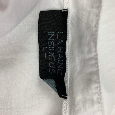 LA HAINE Camisa Manga Larga Cuello Nehru Algodón Blanco Talla L