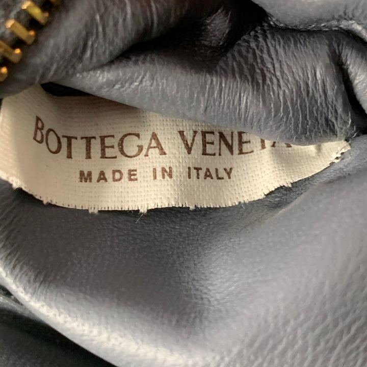 BOTTEGA VENETA Mini Padded Cassette Grey Woven Lambskin Leather Crossbody Handbag
