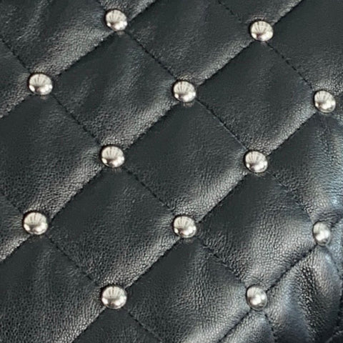 MICHAEL by MICHAEL KORS Size XS Black Quilted Leather Studded Cropped Bomber Jacket