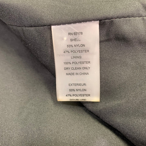 ELIE TAHARI Size S Grey Black Nylon Blend Plaid Double Breasted Coat