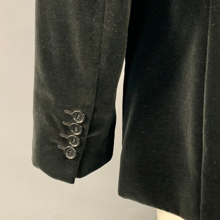 PS by PAUL SMITH Size L Black Velvet Cotton Slim Fit Notch Lapel Sport Coat