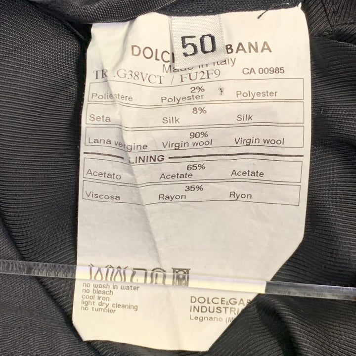 DOLCE & GABBANA Size 34 Charcoal Wool Blend Zip Fly Dress Pants