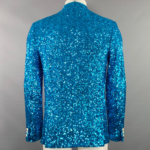 COMME des GARCONS HOMME PLUS 2017 Size S Blue White Sequined Jacket