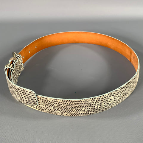 TARDINI Waist Size 28 White Black Lizard Leather Belt