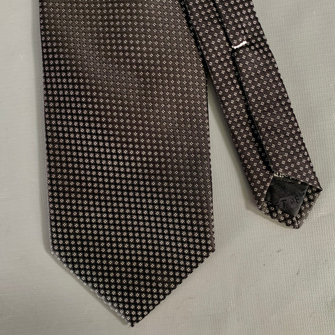 ROBERT TALBOTT Black Silver Dots Silk Tie