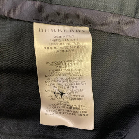 BURBERRY LONDON  Size 36 Black Solid Wool Mohair Notch Lapel 30 33 Tuxedo