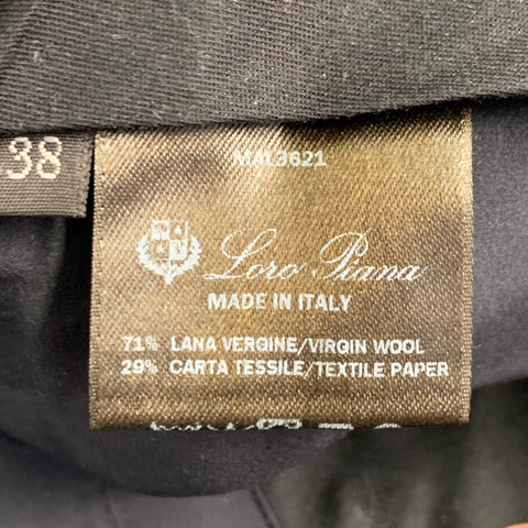 LORO PIANA Size 2 Black Virgin Wool Paper Pleated Wide Leg Dress Pants