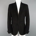 AKRIS Size 10 Black Suede & Wool Zip Off Sport Coat Jacket AKRIS