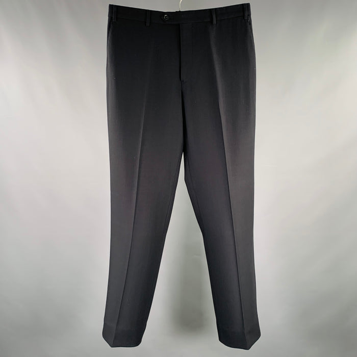 ARMANI COLLEZIONI Size 32 Black Flat Front Dress Pants