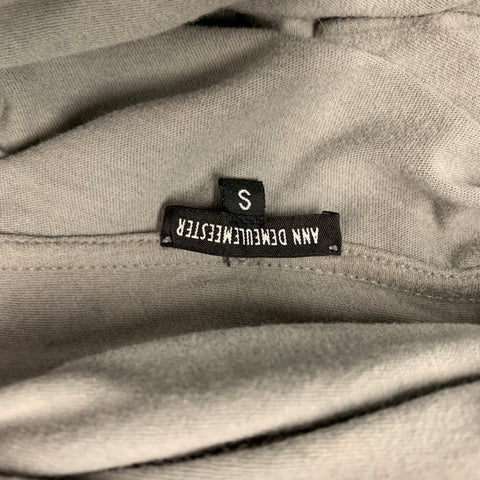 ANN DEMEULEMEESTER Size S Grey Cotton Hooded Sweatshirt