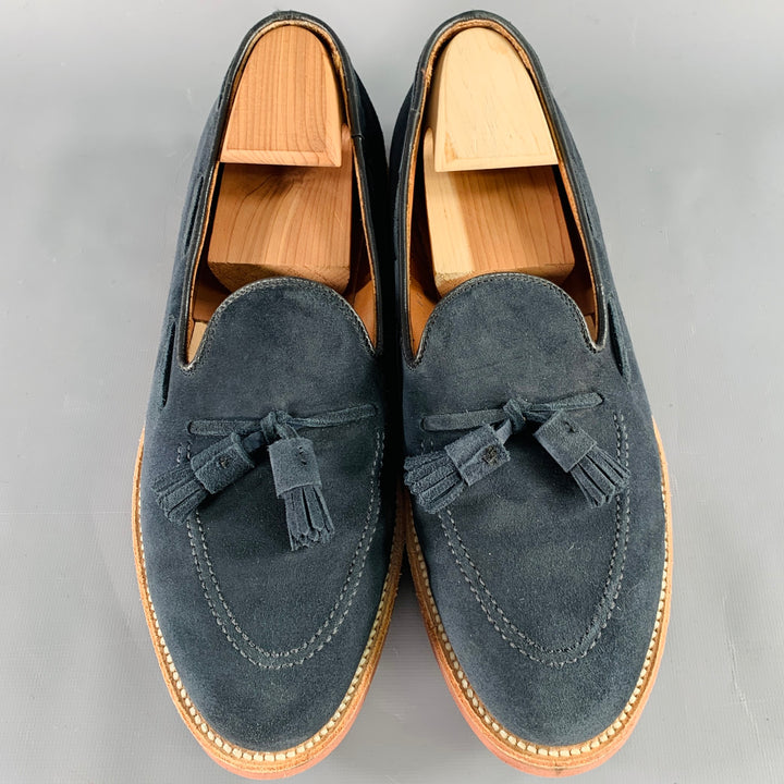 ALDEN Size 11 Navy Suede Tassels Loafers