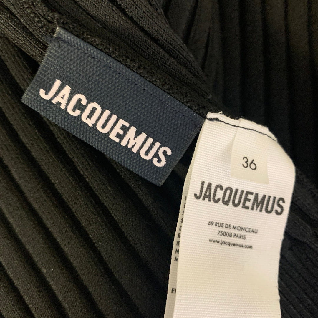 JACQUEMUS Size 2 Black Viscose / Polyamide Long Sleeve Casual Top