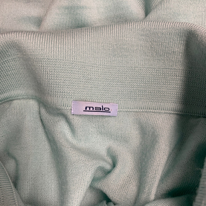 MALO Size XXL Mint Green Knit Wool Polo Pullover