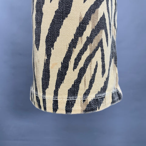 CURRENT / ELLIOTT Size 24 Beige Grey Cotton Blend Zebra Casual Pants