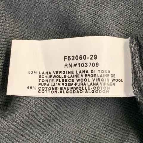 ARMANI COLLEZIONI Size L Grey Black Contrast Trim Virgin Wool Cotton V-Neck Pullover